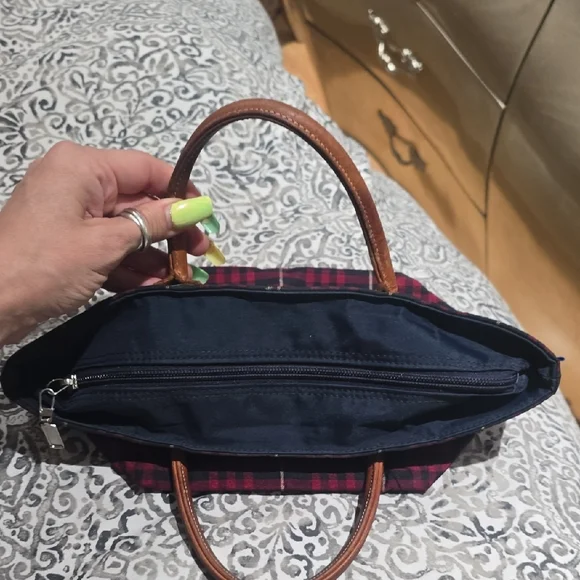 Burberry Red and Blue Tartan Tote Bag - Picture 5 of 6